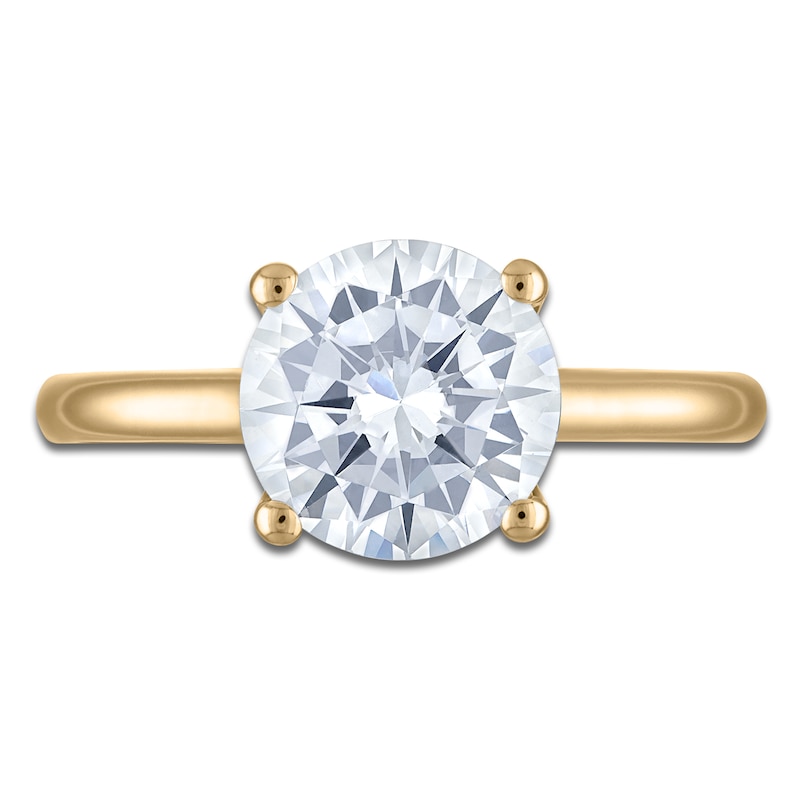 Main Image 3 of Round-Cut Lab-Grown Diamond Solitaire Plus Engagement Ring 2-1/2 ct tw 18K Yellow Gold (VS2/F)
