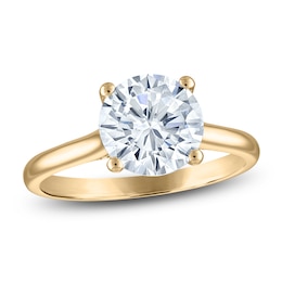 Round-Cut Lab-Grown Diamond Solitaire Plus Engagement Ring 1-5/8 ct tw 18K Yellow Gold (VS2/F)