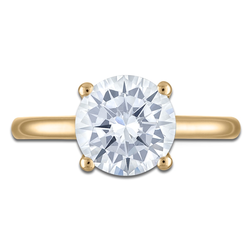 Main Image 3 of Round-Cut Lab-Grown Diamond Solitaire Plus Engagement Ring 1-5/8 ct tw 18K Yellow Gold (VS2/F)