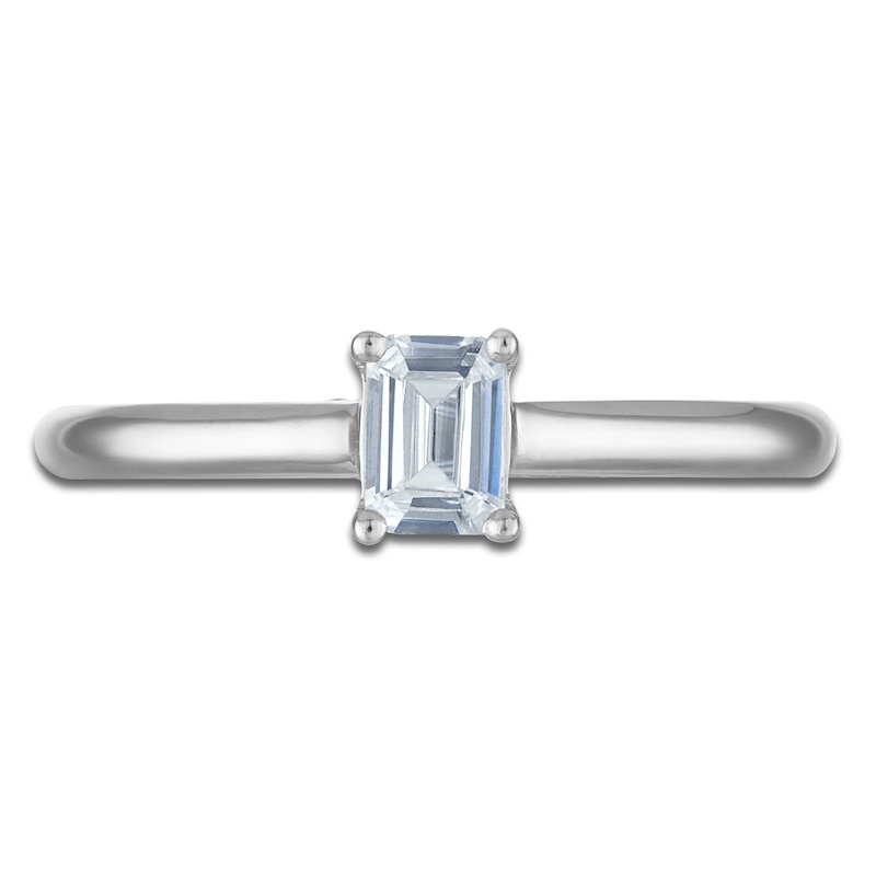 Main Image 3 of Emerald-Cut Lab-Grown Diamond Solitaire Plus Engagement Ring 1/2 ct tw Platinum (VS2/F)