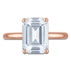 Thumbnail Image 3 of Emerald-Cut Lab-Grown Diamond Solitaire Plus Engagement Ring 3 ct tw 18K Rose Gold (VS2/F)