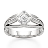 Thumbnail Image 1 of J'Lure Lab-Grown Diamond Carre Step-Cut Engagement Ring 1-3/8 ct tw 18K White Gold