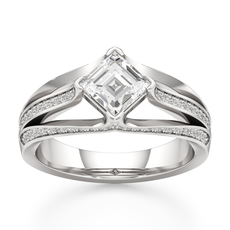 Main Image 1 of J'Lure Lab-Grown Diamond Carre Step-Cut Engagement Ring 1-3/8 ct tw 18K White Gold