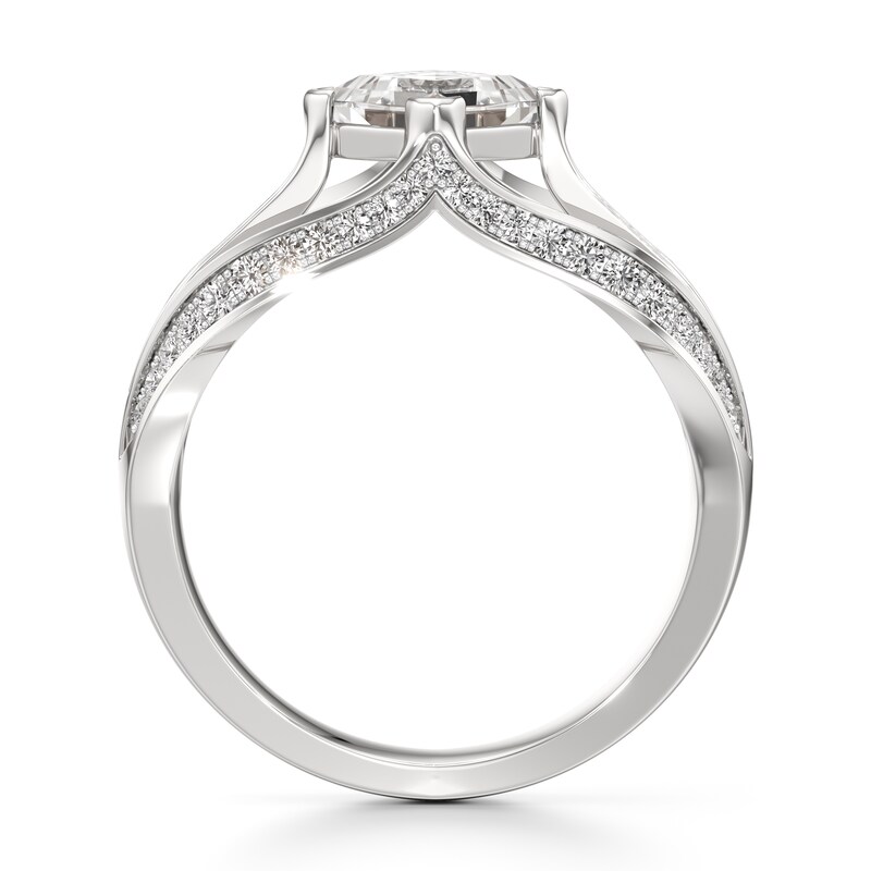 Main Image 2 of J'Lure Lab-Grown Diamond Carre Step-Cut Engagement Ring 1-3/8 ct tw 18K White Gold