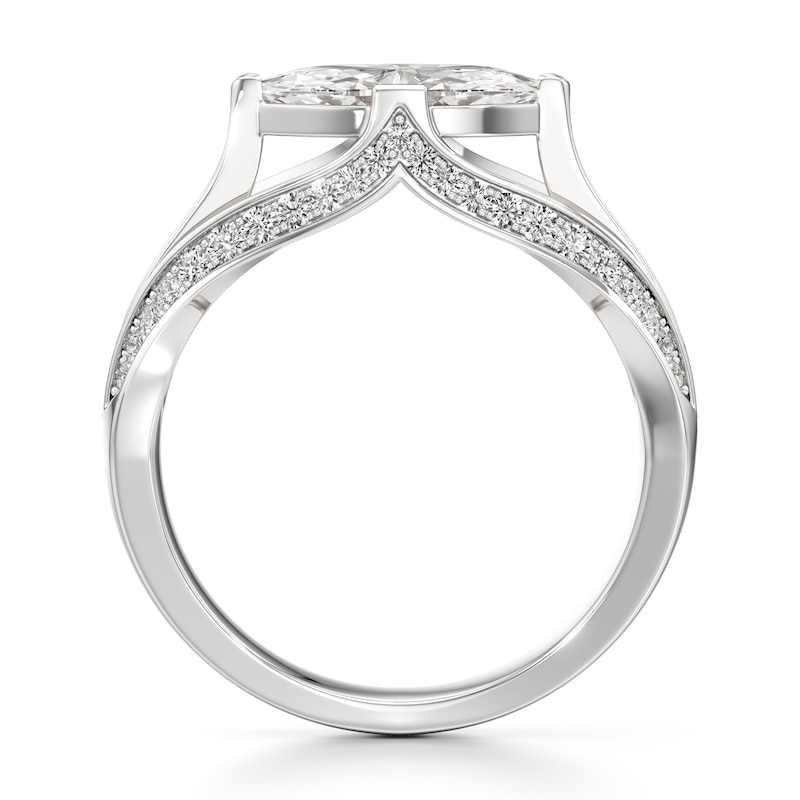 Main Image 2 of J'Lure Lab-Grown Diamond Moval Old-Cut Engagement Ring 1-3/8 ct tw 18K White Gold