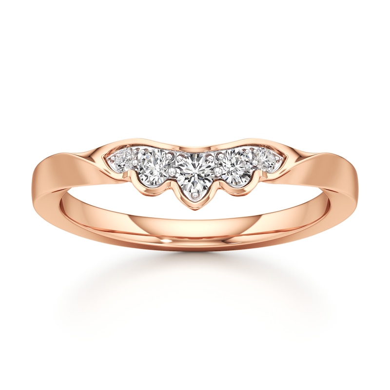 Main Image 1 of J'Lure Lab-Grown Diamond Scalloped Wedding Band 1/5 ct tw 18K Rose Gold