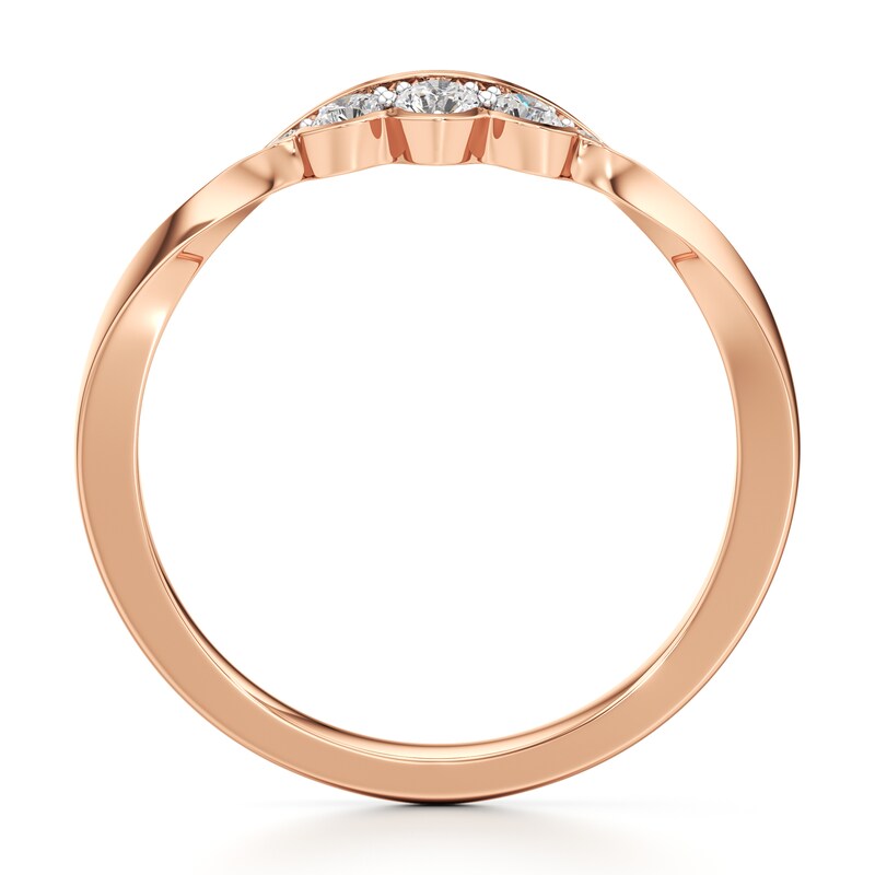 Main Image 2 of J'Lure Lab-Grown Diamond Scalloped Wedding Band 1/5 ct tw 18K Rose Gold