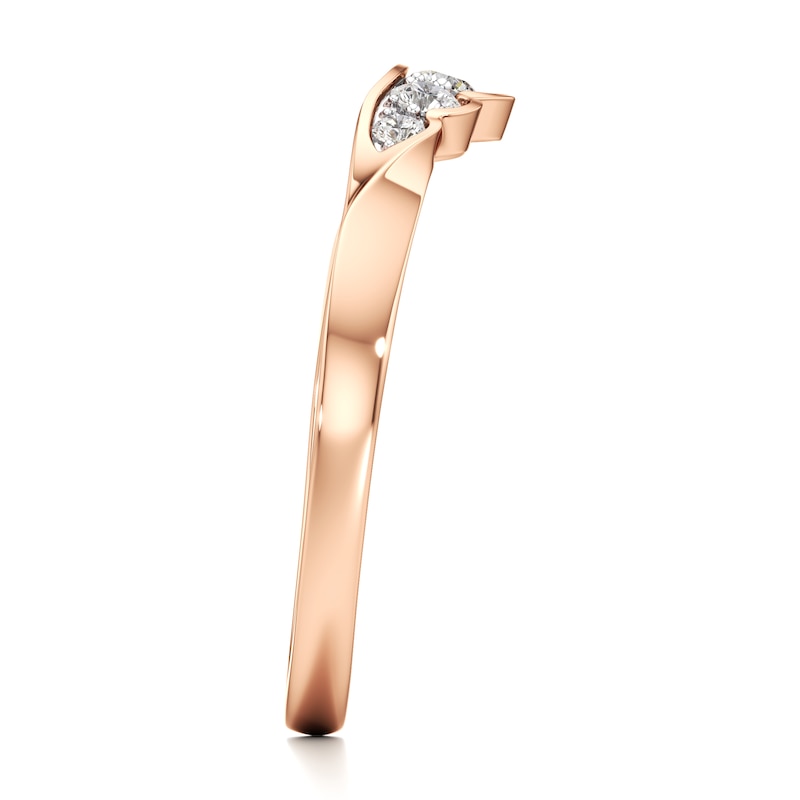 Main Image 3 of J'Lure Lab-Grown Diamond Scalloped Wedding Band 1/5 ct tw 18K Rose Gold