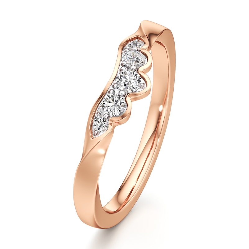 Main Image 4 of J'Lure Lab-Grown Diamond Scalloped Wedding Band 1/5 ct tw 18K Rose Gold