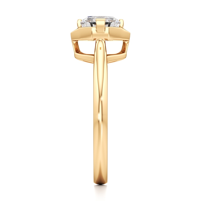 Main Image 3 of J'Lure Octagon Step-Cut Lab-Grown Diamond Half-Halo Engagement Ring 1 ct tw 18K Yellow Gold
