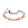 Thumbnail Image 1 of J'Lure Shield Step-Cut Lab-Created Diamond Contour Wedding Band 3/8 ct tw 18K Rose Gold