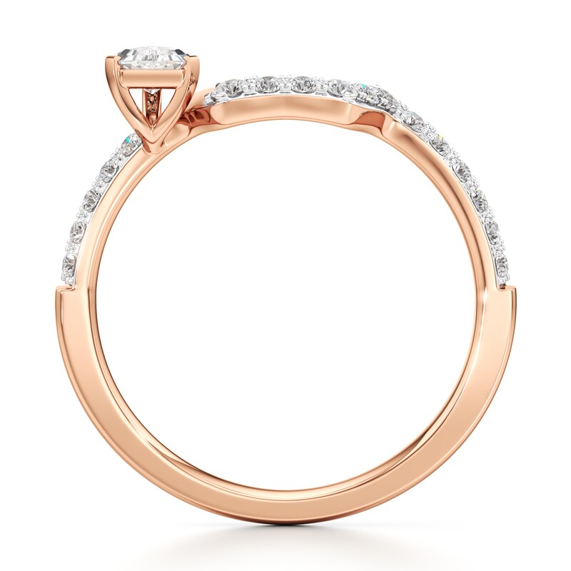 Main Image 2 of J'Lure Shield Step-Cut Lab-Created Diamond Contour Wedding Band 3/8 ct tw 18K Rose Gold