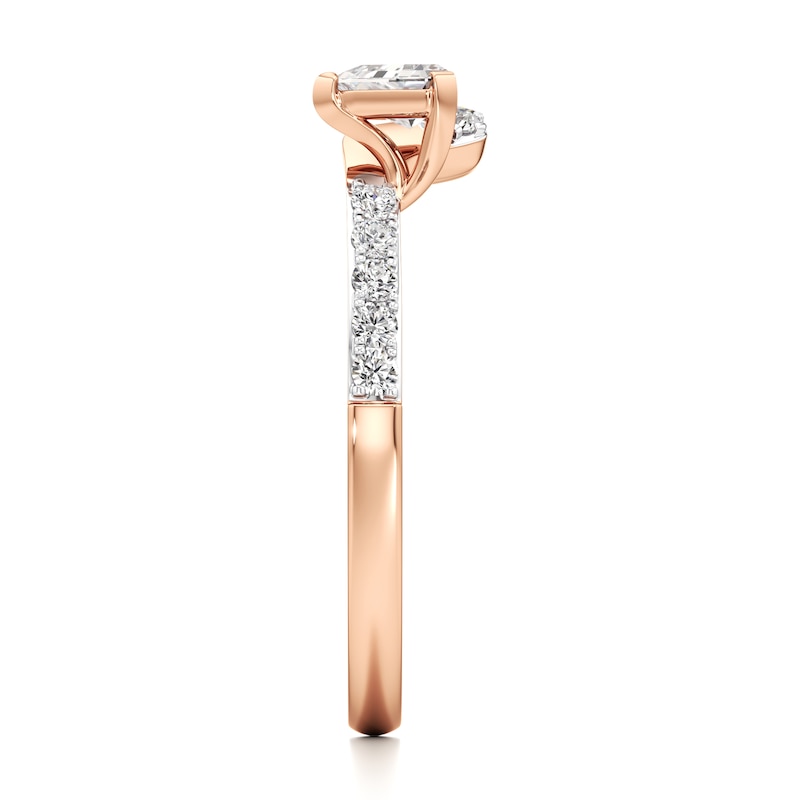 Main Image 3 of J'Lure Shield Step-Cut Lab-Created Diamond Contour Wedding Band 3/8 ct tw 18K Rose Gold