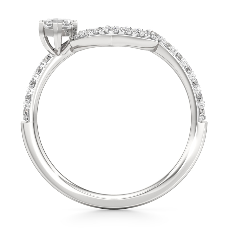 Main Image 2 of J'Lure Hexagon Step-Cut Lab-Grown Diamond Contour Wedding Band 1/2 ct tw 18K White Gold