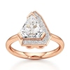 Thumbnail Image 1 of J'Lure Shield Step-Cut Lab-Created Diamond Half-Halo Engagement Ring 2 ct tw 18K Rose Gold