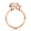 Thumbnail Image 2 of J'Lure Shield Step-Cut Lab-Created Diamond Half-Halo Engagement Ring 2 ct tw 18K Rose Gold