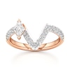 Thumbnail Image 1 of J'Lure Lozenge Step-Cut Lab-Grown Diamond Contour Wedding Band 7/8 ct tw 18K Rose Gold