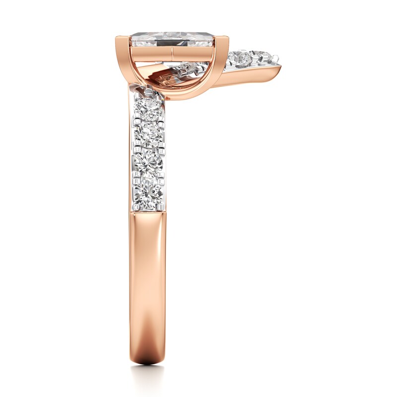 Main Image 3 of J'Lure Lozenge Step-Cut Lab-Grown Diamond Contour Wedding Band 7/8 ct tw 18K Rose Gold