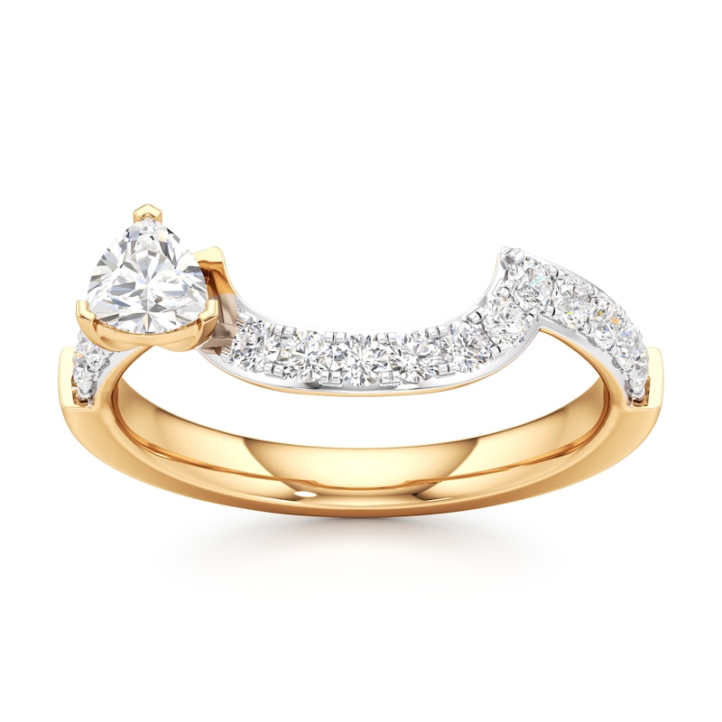 Main Image 1 of J'Lure Trillion Curved Brilliant-Cut Lab-Grown Diamond Contour Wedding Band 5/8 ct tw 18K Yellow Gold