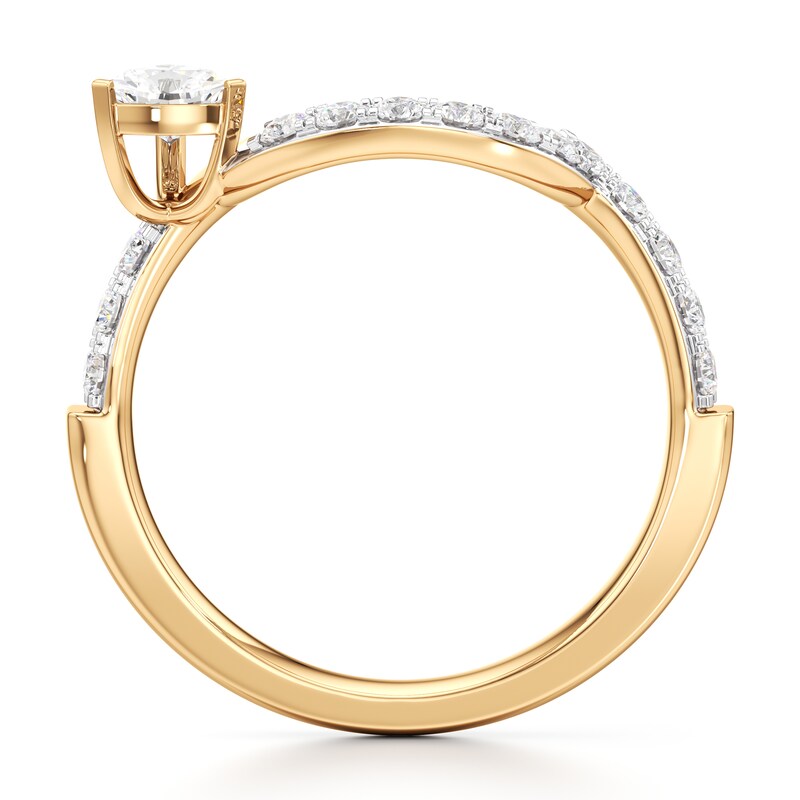 Main Image 2 of J'Lure Trillion Curved Brilliant-Cut Lab-Grown Diamond Contour Wedding Band 5/8 ct tw 18K Yellow Gold