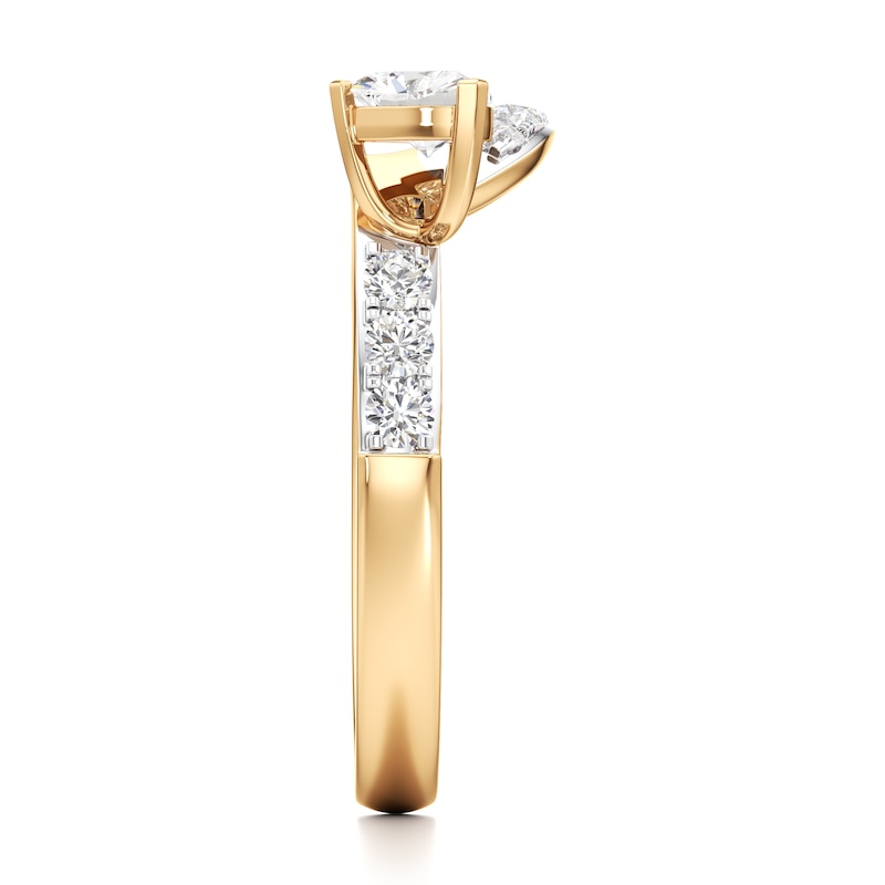 Main Image 3 of J'Lure Trillion Curved Brilliant-Cut Lab-Grown Diamond Contour Wedding Band 5/8 ct tw 18K Yellow Gold