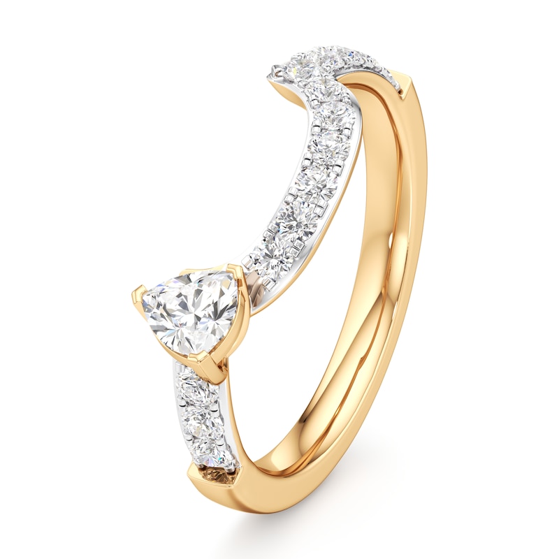 Main Image 4 of J'Lure Trillion Curved Brilliant-Cut Lab-Grown Diamond Contour Wedding Band 5/8 ct tw 18K Yellow Gold