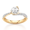 Thumbnail Image 1 of J'Lure Hexagon Step-Cut Lab-Grown Diamond Bypass Engagement Ring 1-3/8 ct tw 18K Yellow Gold