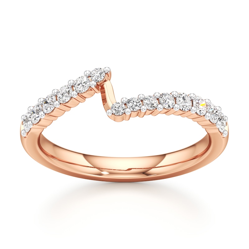 Main Image 1 of J'Lure Lab-Grown Diamond Contour Wedding Band 3/8 ct tw 18K Rose Gold
