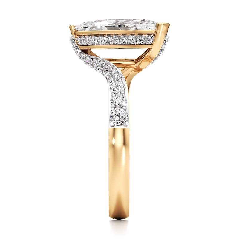 Main Image 3 of J'Lure Moval Old-Cut Lab-Grown Diamond Bypass Engagement Ring 2-1/2 ct tw 18K Yellow Gold