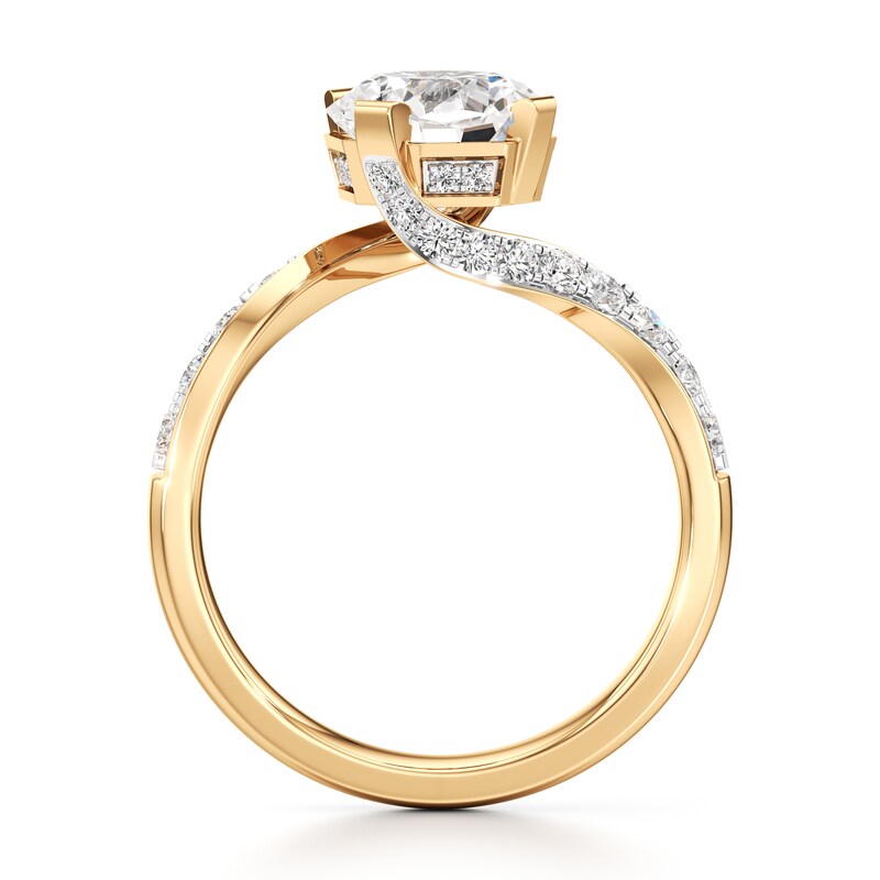 Main Image 2 of J'Lure Octagon Brilliant-Cut Lab-Grown Diamond Bypass Engagement Ring 2-1/2 ct tw 18K Yellow Gold