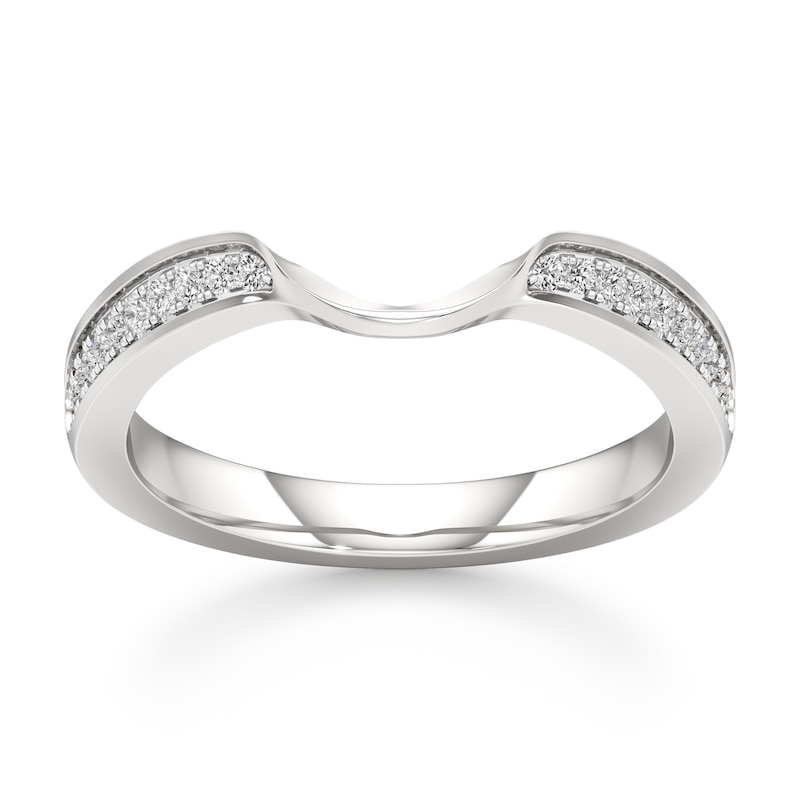 Main Image 1 of J'Lure Lab-Grown Diamond Contour Wedding Band 1/8 ct tw 18K White Gold