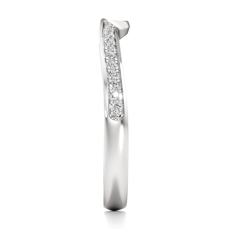 Main Image 3 of J'Lure Lab-Grown Diamond Contour Wedding Band 1/8 ct tw 18K White Gold