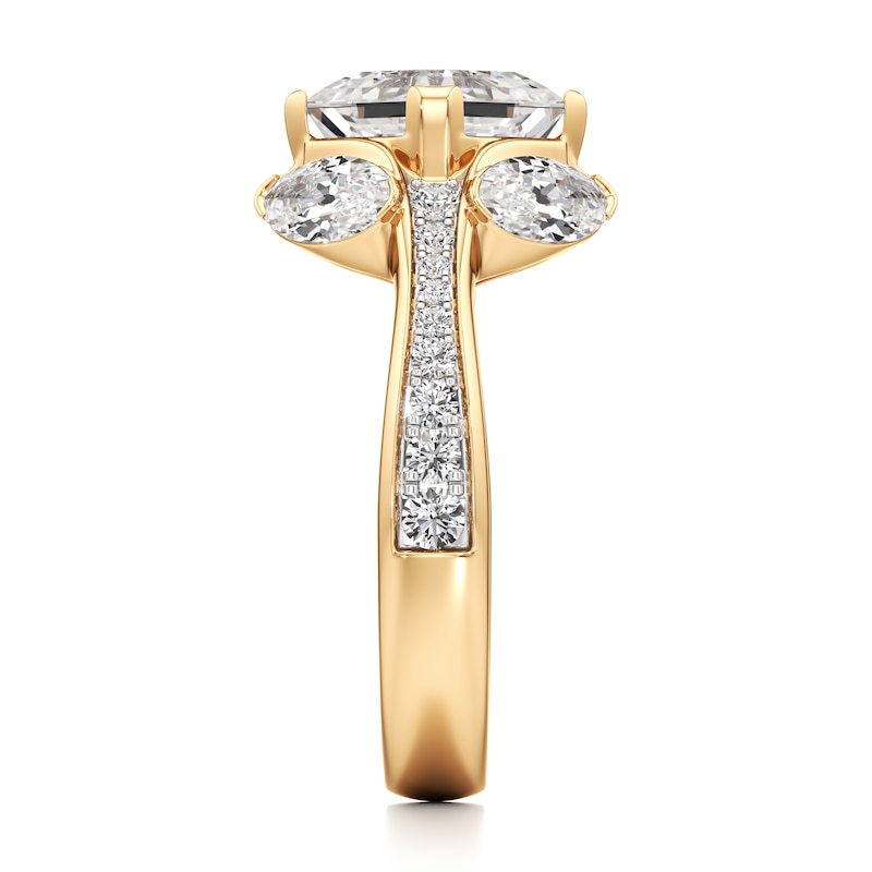 Main Image 3 of J'Lure Square-Emerald Step-Cut Lab-Grown Diamond Engagement Ring 4-1/2 ct tw 18K Yellow Gold