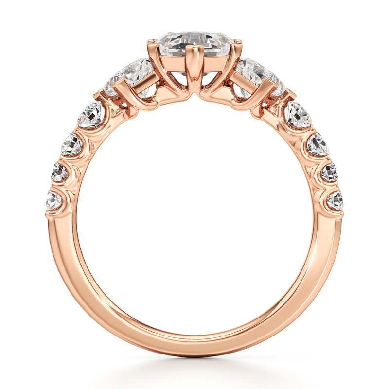 Main Image 2 of J'Lure Hexagon Step-Cut Lab-Grown Diamond Engagement Ring 1-7/8 ct tw 18K Rose Gold