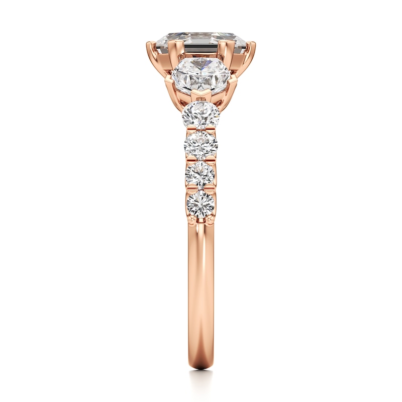 Main Image 3 of J'Lure Hexagon Step-Cut Lab-Grown Diamond Engagement Ring 1-7/8 ct tw 18K Rose Gold