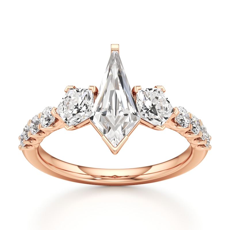Main Image 1 of J'Lure Kite Step-Cut Lab-Grown Diamond Engagement Ring 2 ct tw 18K Rose Gold