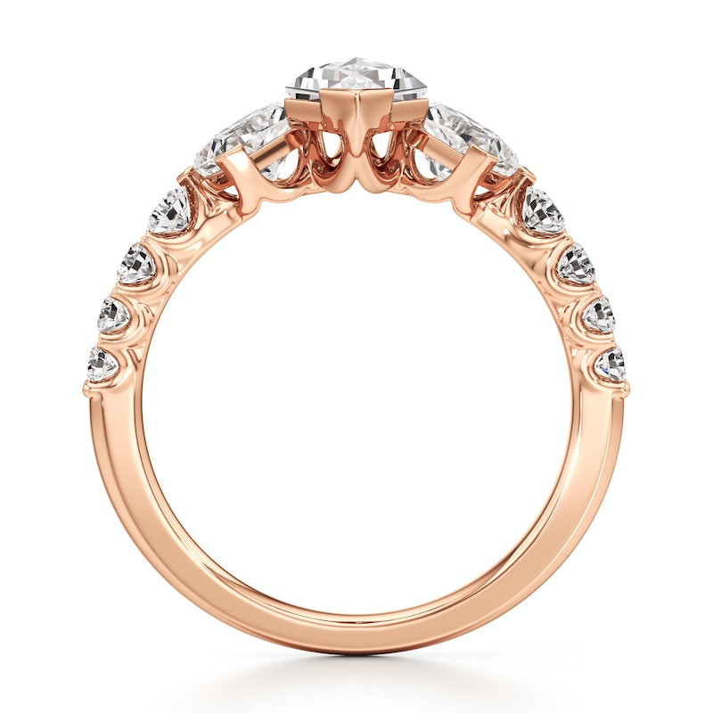 Main Image 2 of J'Lure Kite Step-Cut Lab-Grown Diamond Engagement Ring 2 ct tw 18K Rose Gold