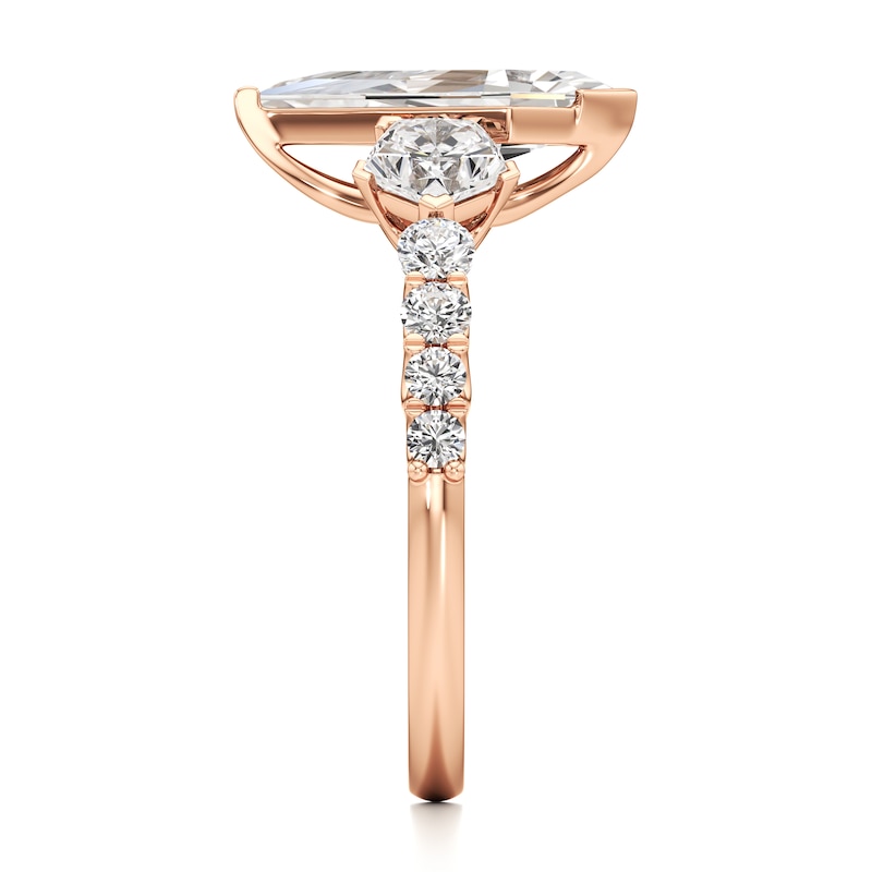 Main Image 3 of J'Lure Kite Step-Cut Lab-Grown Diamond Engagement Ring 2 ct tw 18K Rose Gold