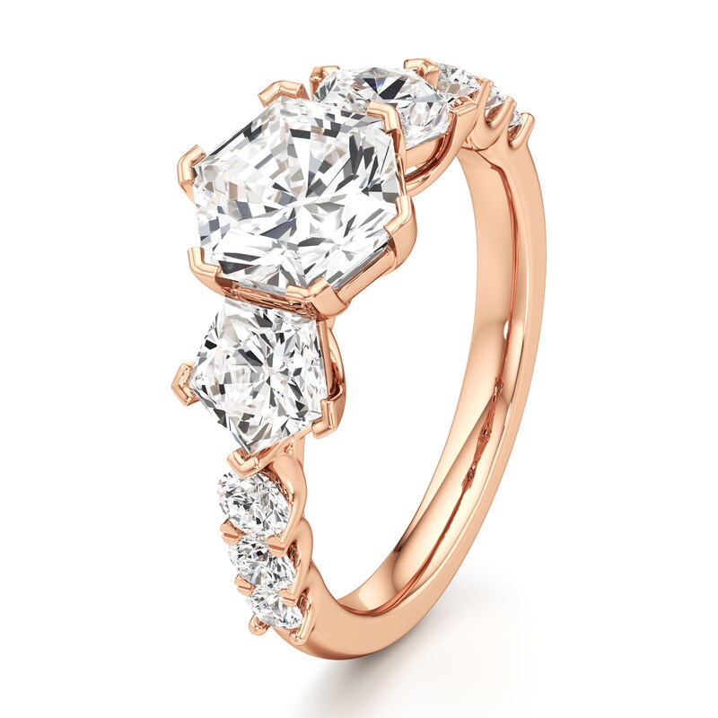 Main Image 4 of J'Lure Hexagon Brilliant-Cut Lab-Created Diamond Engagement Ring 3-1/2 ct tw 18K Rose Gold