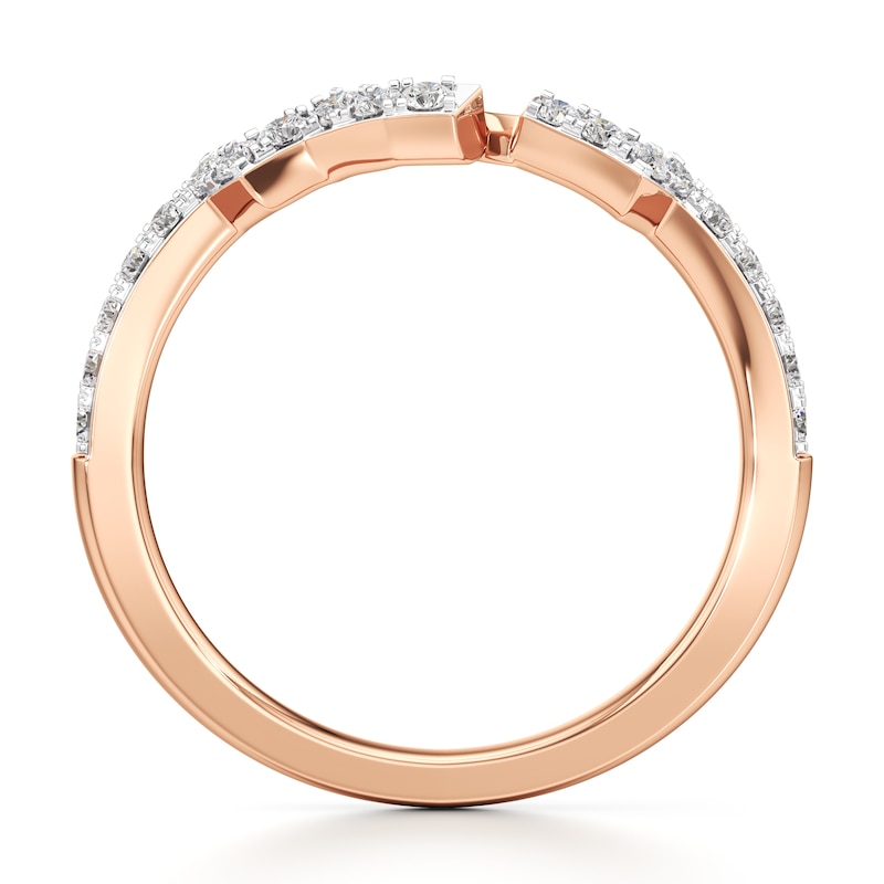 Main Image 2 of J'Lure Lab-Grown Diamond Angled Contour Wedding Band 1/4 ct tw 18K Rose Gold