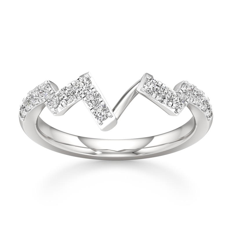 Main Image 1 of J'Lure Lab-Grown Diamond Angled Contour Wedding Band 1/3 ct tw 18K White Gold