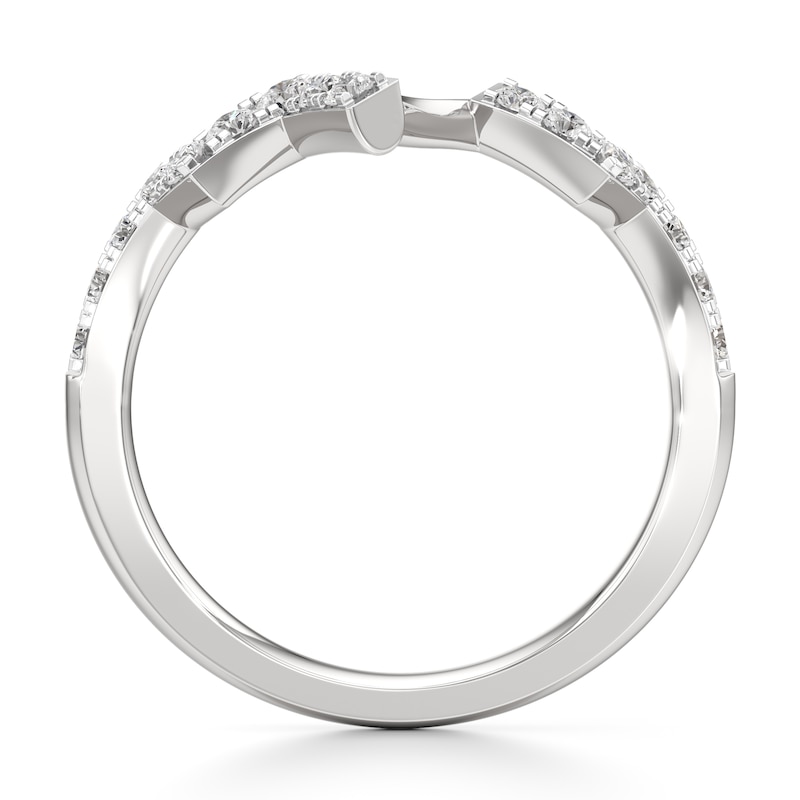 Main Image 2 of J'Lure Lab-Grown Diamond Angled Contour Wedding Band 1/3 ct tw 18K White Gold