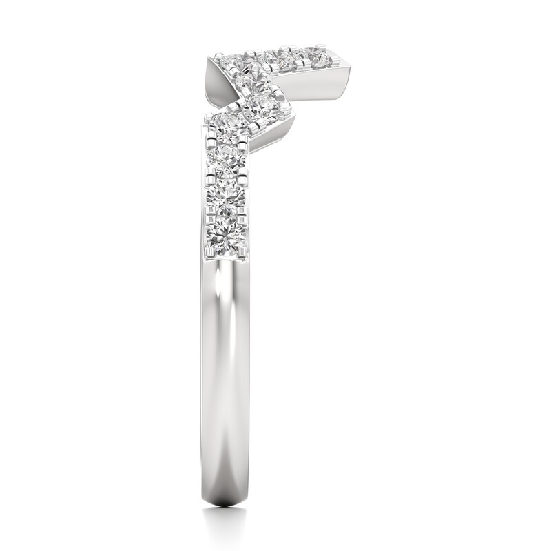 Main Image 3 of J'Lure Lab-Grown Diamond Angled Contour Wedding Band 1/3 ct tw 18K White Gold