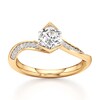 Thumbnail Image 1 of J'Lure Hexagon Brilliant-Cut Lab-Grown Diamond Bypass Engagement Ring 1-1/6 ct tw 18K Yellow Gold