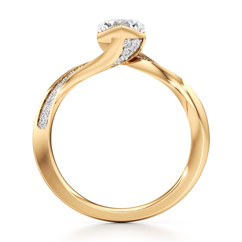 Main Image 2 of J'Lure Hexagon Brilliant-Cut Lab-Grown Diamond Bypass Engagement Ring 1-1/6 ct tw 18K Yellow Gold