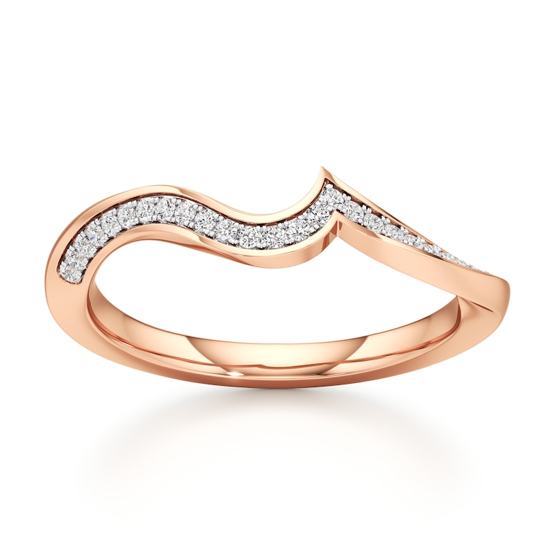 Main Image 1 of J'Lure Lab-Grown Diamond Contour Wedding Band 1/8 ct tw 18K Rose Gold