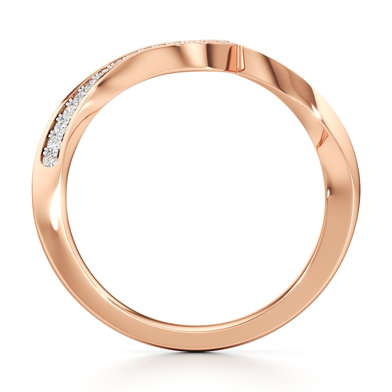 Main Image 2 of J'Lure Lab-Grown Diamond Contour Wedding Band 1/8 ct tw 18K Rose Gold