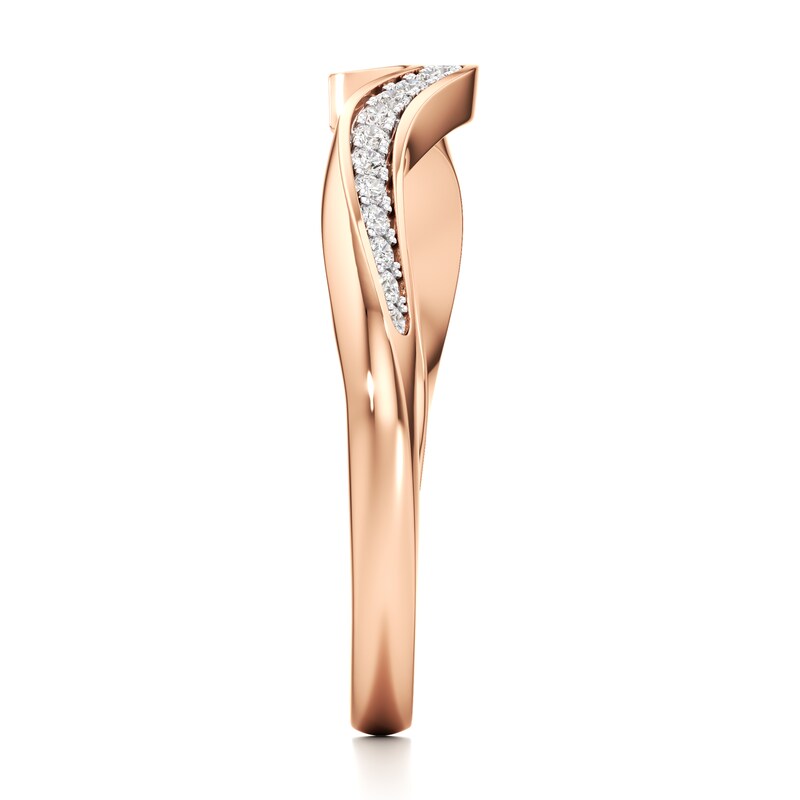 Main Image 3 of J'Lure Lab-Grown Diamond Contour Wedding Band 1/8 ct tw 18K Rose Gold