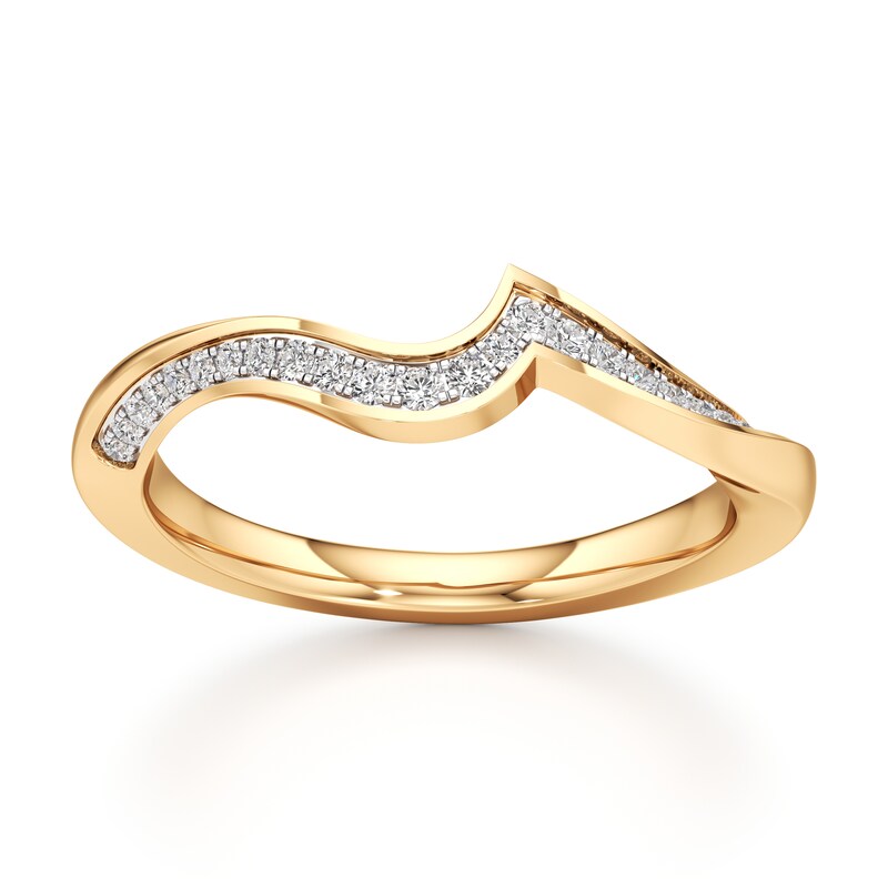 Main Image 1 of J'Lure Lab-Grown Diamond Contour Wedding Band 1/6 ct tw 18K Yellow Gold