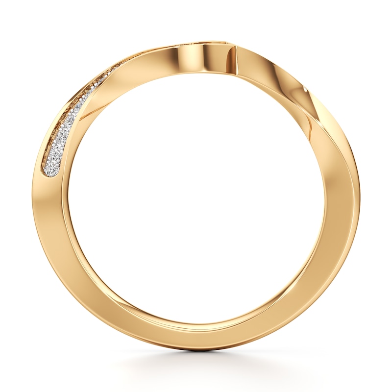 Main Image 2 of J'Lure Lab-Grown Diamond Contour Wedding Band 1/6 ct tw 18K Yellow Gold